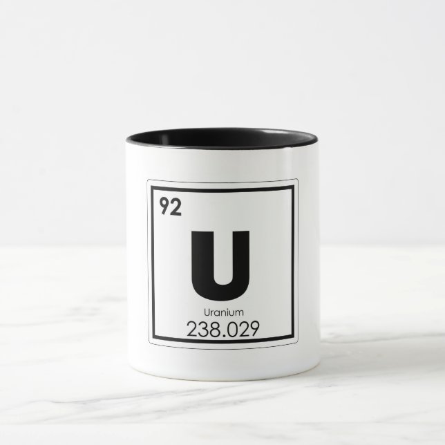 Mug Élément chimique de l'uranium, symbole formule chi (Centre)