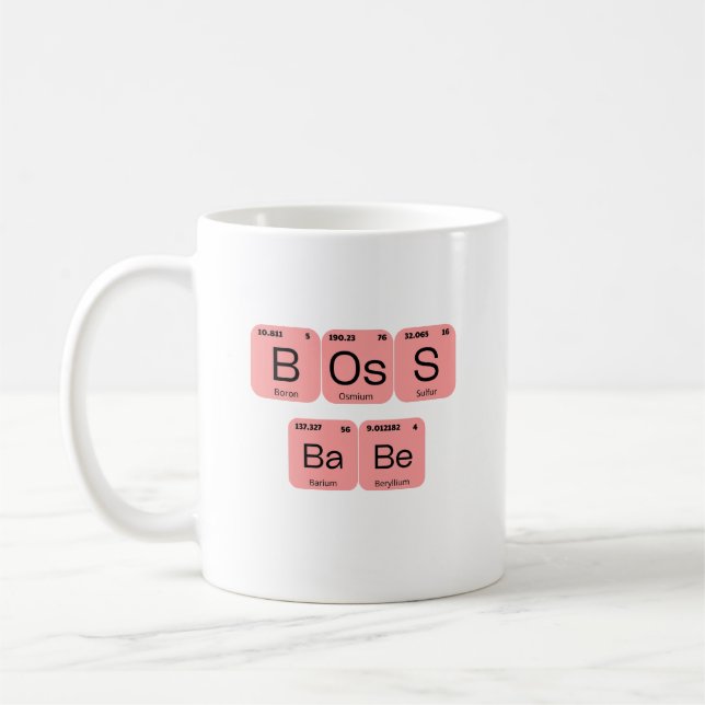 Mug Élément de tableau périodique de Babe de la boîte  (Gauche)