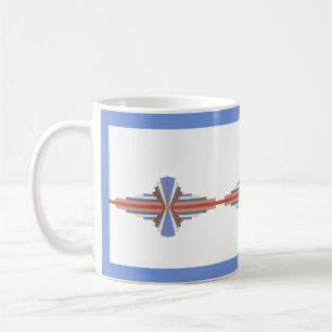 Mug Éléments Art déco en or rose & bleu