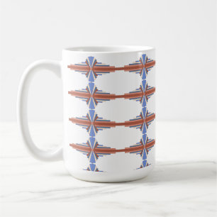 Mug Éléments Art déco en or rose & bleu