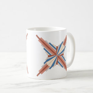 Mug Éléments Art déco en or rose, marron & bleu