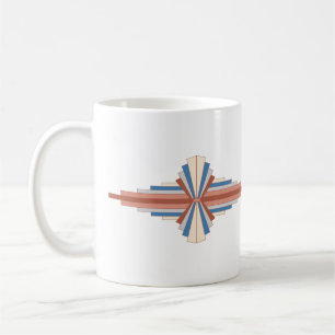 Mug Éléments Art déco en or rose, marron & bleu