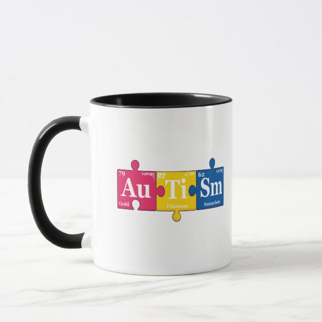Mug Éléments autistes Tableau périodique Sensibilisati (Gauche)