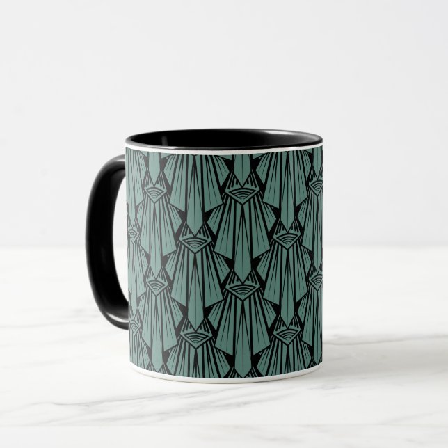 Mug Éléments géométriques abstraits art déco sombres é (Devant gauche)