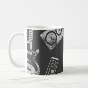 Mug Éléments musicaux : vintage arrière - plan sans so