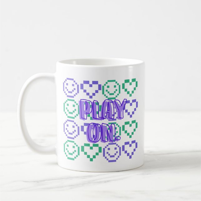 Mug Éléments Pixelisés de Style de Jeu et de Jeu (Gauche)