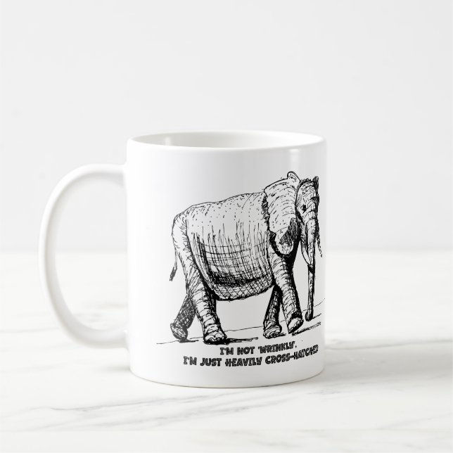 Mug Éléphant à hachures croisées épaisses (Gauche)