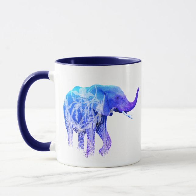 Mug Eléphant animal moderne Art numérique éléphants (Gauche)