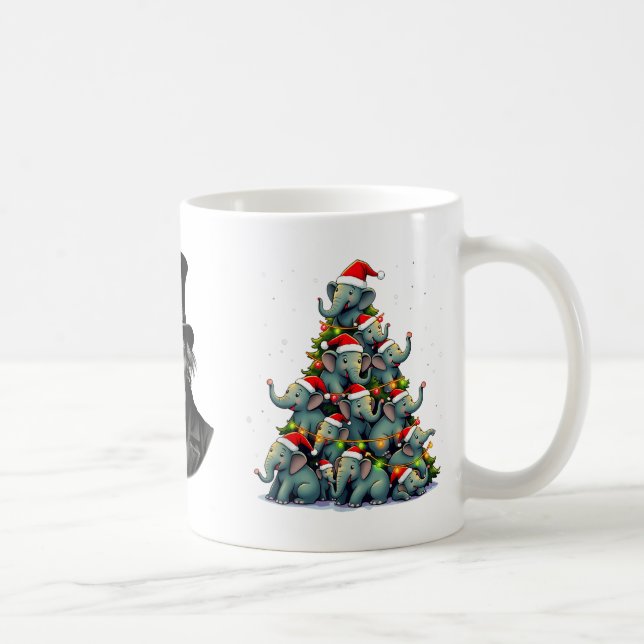 Mug Elephant Arbre de Noël Drôle Jumbo Vacances Mignon (Droite)