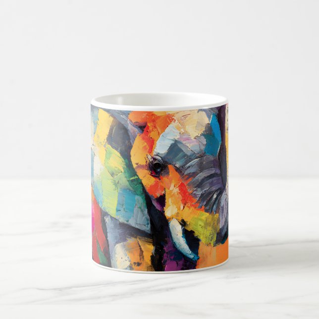 Mug Eléphant arc-en-ciel Abstrait (Centre)