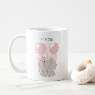 Mug Éléphant avec chapeau de fête d'anniversaire