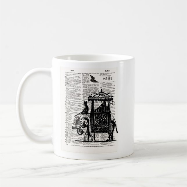 Mug Elephant avec Howdah Dictionary Art (Gauche)
