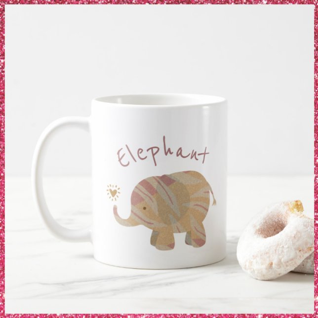 Mug Eléphant bébé rose Brown et bronze (Créateur téléchargé)