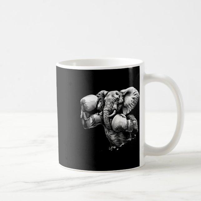 Mug Éléphant boxeur avec gants de boxe Kickboxing Drôl (Droite)