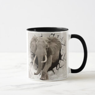 Mug Éléphant brisant un mur