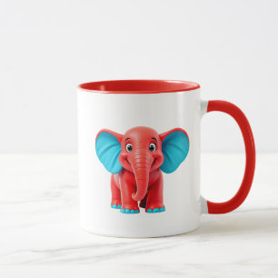 Mug Éléphant cartoon avec un regard amusant.