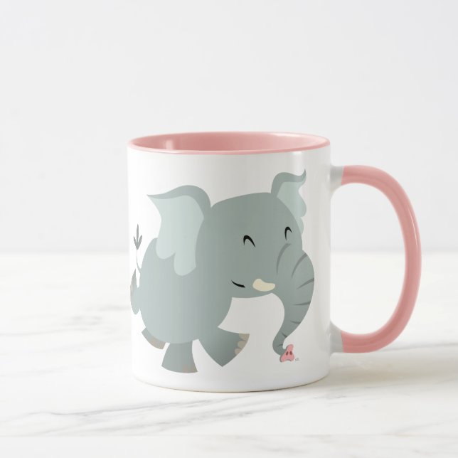 Mug Eléphant Cartoon Joyeux (Droite)
