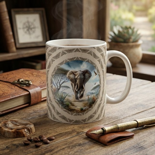 Mug Éléphant d'Afrique avec motif (Créateur téléchargé)