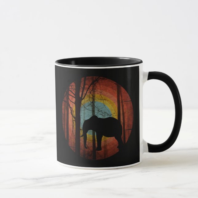 MUG ÉLÉPHANT DANS LA FORÊT BOISÉE (Droite)