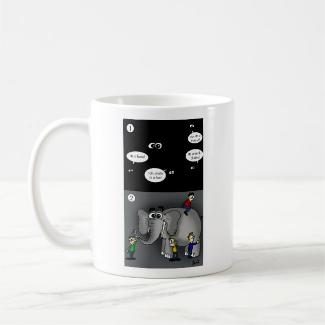 Mug Éléphant dans une salle obscure (Gauche)