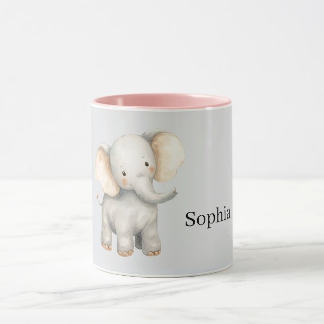 Mug Éléphant de safari gris (Centre)