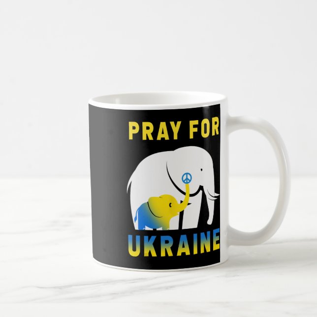 Mug Éléphant Drapeau Ukraine Vintage Ukrainien Ukraine (Droite)