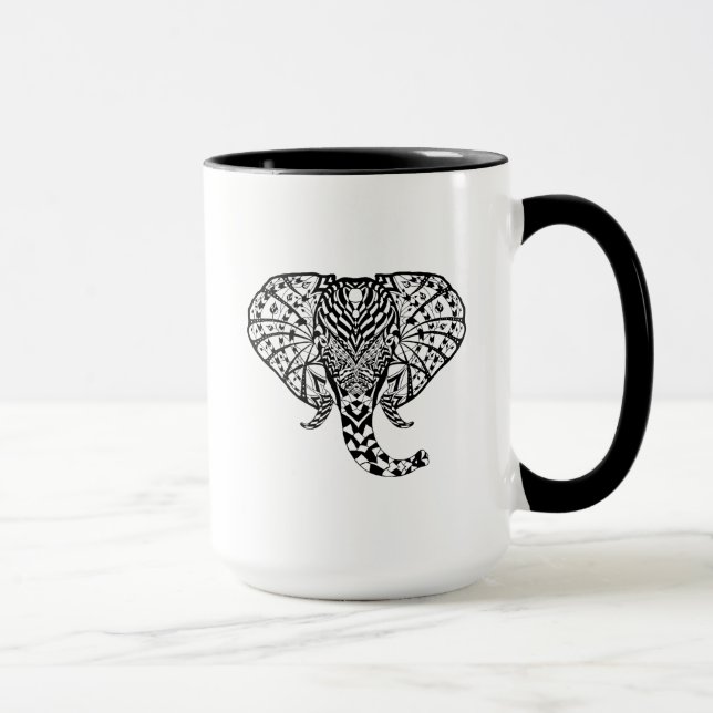 Mug Éléphant ethnique de motif (Droite)