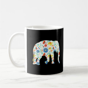 Mug Eléphant Fleur Silhouette Cute Safari