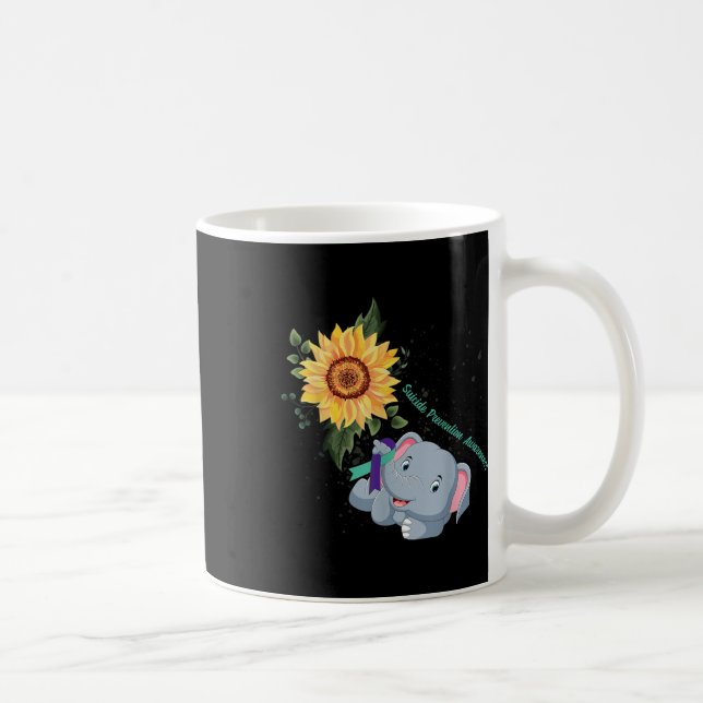 Mug Éléphant Foi Espoir Combat Amour Prévention du sui (Droite)
