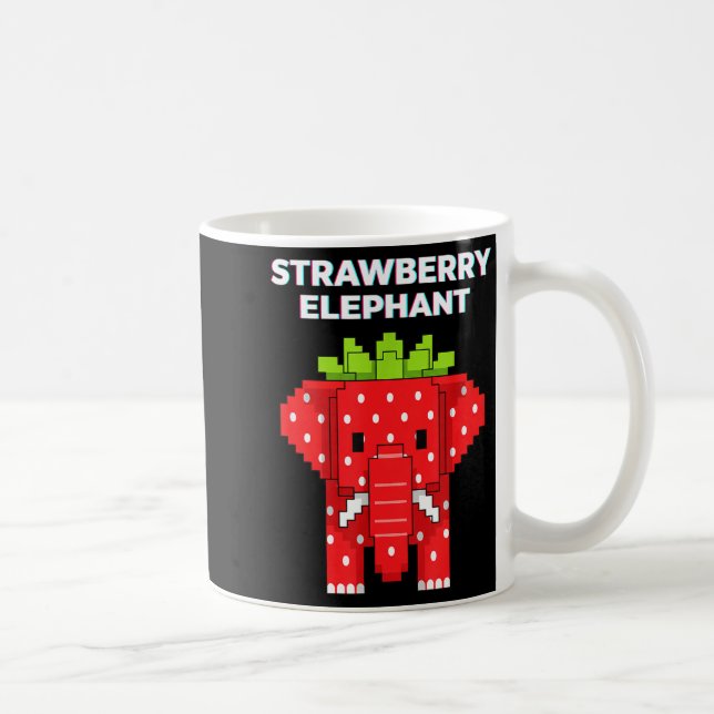 Mug éléphant fraise pixel art mignon animal de jungle (Droite)