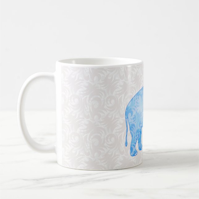 Mug Éléphant indien bleu de motif (Gauche)