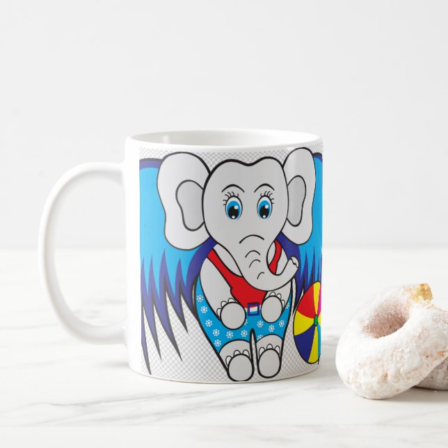 Mug Eléphant Majestic : Un symbole de force et de grâc (Avec donut)