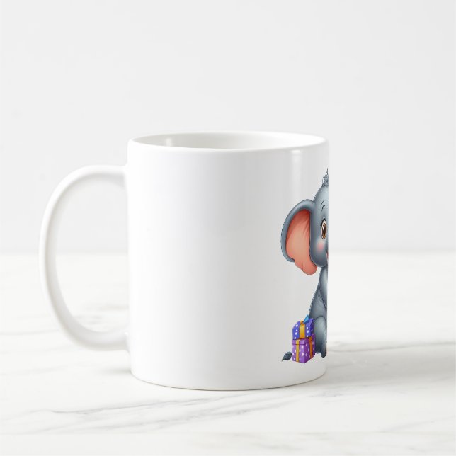 Mug Éléphant Mignon 5ème Anniversaire (Gauche)