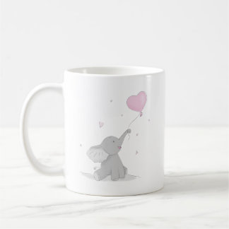 Mug Eléphant mignon avec Baby shower à ballon