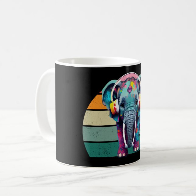 Mug Eléphant mignon bébé avec casque (Devant gauche)