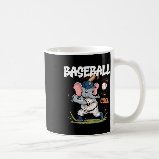 Mug Éléphant mignon pour enfants jouant au baseball po (Droite)