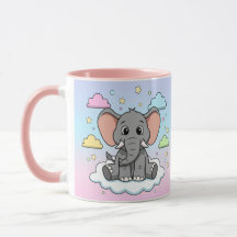 Éléphant Mignon sur un Nuage - Je suis Élé-Fun-tan