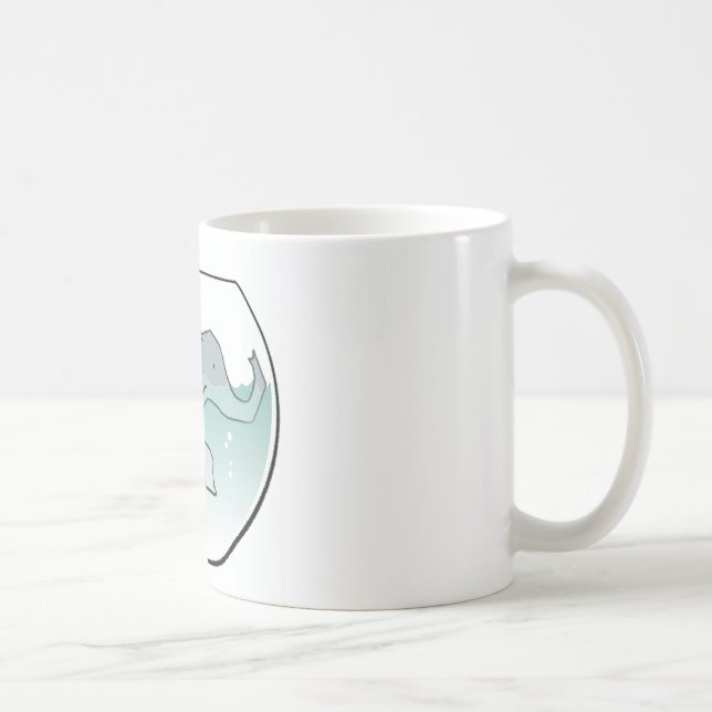 Mug Éléphant nageant autour dans la cuvette de poisson (Droite)