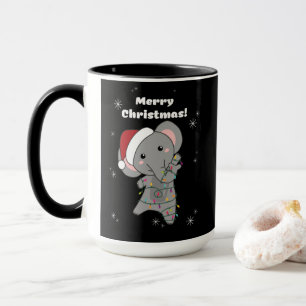 Mug Eléphant Noël Neige Hiver Animaux Eléphants