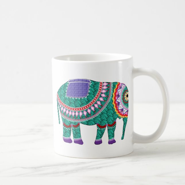 Mug Éléphant Orné Beau (Droite)