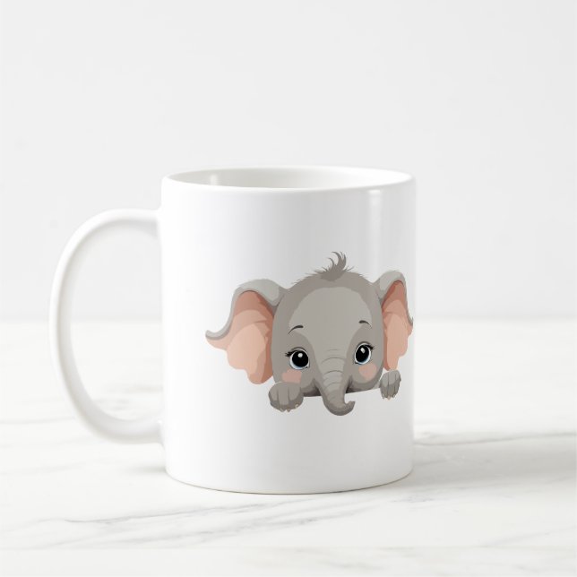 Mug Elephant Peeking mignon adorable animal drôle Joye (Gauche)