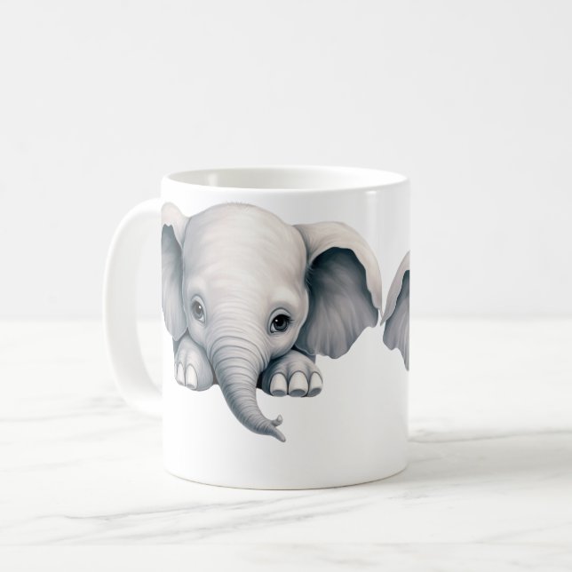 Mug Éléphant qui regarde (Devant gauche)