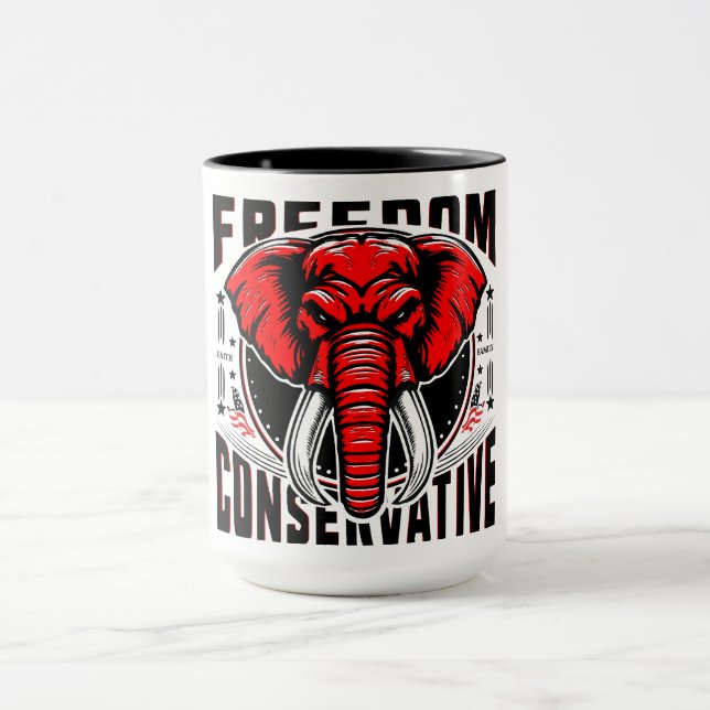 Mug Eléphant rouge | Faith Family Freedom Conservatric (Centre)