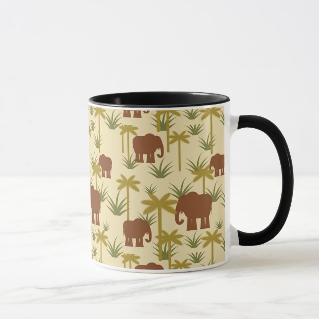 Mug Éléphants Et Palmiers Au Camouflage (Droite)