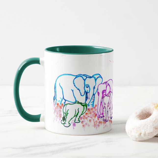 Mug Eléphants loyaux (Avec donut)