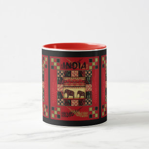 Mug Éléphants patchwork ethnique Inde 