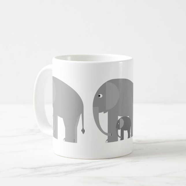 Mug Eléphants plus une boue (Devant gauche)