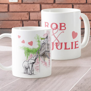 Mug Eléphants romantiques Aimez Roméo et Juliette Votr