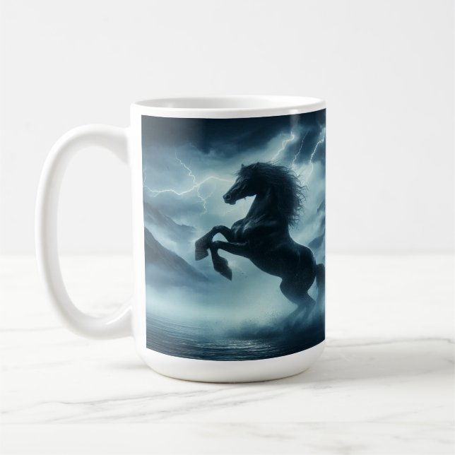 Mug Élevage de chevaux au milieu d'une tempête de mont (Gauche)