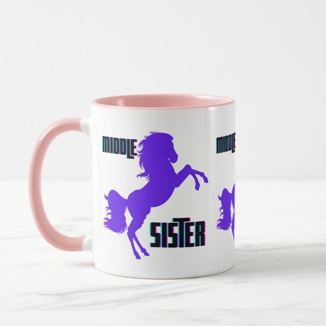 Mug Élevage de poney violet de la sœur moyenne (Gauche)